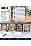30 Lt Transparent Lockable Storage Box 3 Pieces Pp Plastic Organizer Suitable for Food Contact 53X35X22 cm - 7