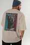 For Dog Lovers 8 Beige Oversize T-Shirt with Dog Print on the Back 100% Cotton Unisex Dog Lover Premium Design - 7