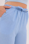 Linen Blend Modern Loose-Fit Blue Trousers - 6