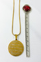 Gold Color Ayetel Kürsi & Nazar Verse Written Prayer Necklace with Italian Chain in Stainless Steel - 3