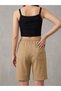 Women's Wrinkled Textured Shorts, Elastic Waist Lace-Up Comfortable Fit Summer Shorts with Pockets - 4