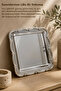 4-Piece Rose Patterned Tray - Stainless Steel Silver Frame Detailed Coffee and Catering Serving Presentation Tray - 2
