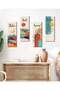 EETU 4 Pieces Flower Pictures Wall Decor,Wooden Frame Wall Decor Art Painting For Home Restaurant Cabinets,30x10cmx4 - 2