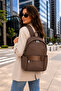 Premium Quality Women's Backpack with Fabric 4-Compartment Side Pockets, Waterproof - 2