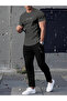 Men's Cotton Signature Printed Crew Neck T-Shirt Jogger Sweatpants Set