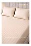 3-Piece Striped Microfiber Fitted Sheet Set Super King 200x200cm – Cream - 4