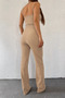 New Season Women's Chain Strap Crop Imported Crepe Blouse and Trousers Two-Piece Set - 5