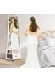 - 360° Rotating Jewelry Cabinet, 66-Inch Freestanding Jewelry Closet with Drawer, Full-Length Lockable Mirror with Rear Storage Shelves - 5