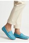 Varli Blue Genuine Leather Ballerina Shoes - 2