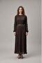 Fine tencel fabric long dress with drawstring textured belt detail - 2