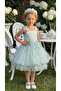 Green Lace Floral Girl Evening Dress - 2