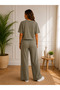 Casual Elegance Women's Relaxed Fit Crew Neck Modal Blouse and Pants Two-Piece Set - 4
