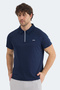 Reyana Men's Polo Collar Navy Blue T-Shirt - 4
