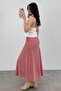 Women's Dark Rose Mini Leopard Lace A-Line Half Lining Detailed Lace Maxi Skirt - 6