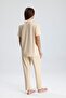 Women's Milan Fabric Buttoned Collar Patterned Short Sleeve Long Pants Pajama Set - 4