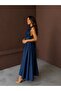 Women's Crossl-Strap Low-Cut Long Stylish Denim Dress - 2
