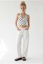 2128 Women's Slim Seasonal High Waist Wide Leg Denim Trousers White