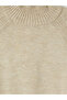 Lcw Modest Beige Half Turtleneck Oversize Women's Knitwear Tunic - 2