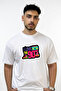 90S Retro Design Printed Oversize White T-Shirt