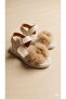 Girls' Pompom Velcro Summer Sandals