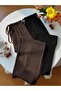 Black and Coffee Two-Piece Tracksuit with Gold Wide-Leg Pants and Comfortable Fit - 3