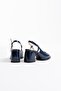 Women's Navy Blue Patent Leather 6cm Heeled Shoes Tr18Ms17D - 6