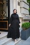 Women's Collar Tie Detailed Waist Tie Dress Black - 4