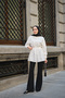 Women's Lace Detail Floral Embroidered Shirt White - 7