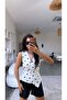 White Double-Breasted Polka Dot Blouse with Accessories - 3