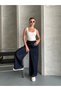Women's Wide Leg High Waist Tencel Summer Jeans with Elastic Waistband - 4