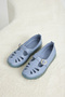 Women's Blue Comfortable Fit Genuine Leather Buckle Loafer