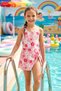 Zero Sleeve Dress Swimsuit Girls' Swimsuit 26303 Powder - 4