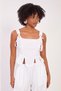 Women's off-the-shoulder blouse with tie detail - ecru - 3