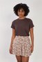 Women's Crew Neck T-Shirt with Side Slits - Bitter Coffee - 4