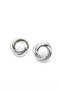 Metal mesh earrings - silver