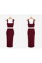 Women's Strappy Geometric Collar Ribbon Detailed Long Diver Dress Trend Dress - 4