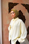 Mosaic Patterned Aqua Soft Scarf 90X90 Soft Textured Hijab Women's Scarf - 2