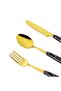 24-Piece Stainless Steel Cutlery Set Kitchen Utensil Western Tableware Gold/Black - 5
