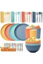 32-Piece Set of Wheat Straw Bowl Cup and Plate Tableware Set Dining Tableware Set, Bowl, Cup And Saucer Set
