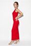Women's Red Stone Embroidered Crew Neck Thick Strap Ribbed Wrap Maxi Dress Öe261008 60286401 - 3