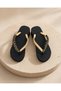 Sabrina Gold Detailed Beaded Platform Special Design Handcrafted Stoned Non-Painful Flip-Flop Women's Slippers 4.5 cm - 6