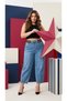 Plus Size Elastic Waist Pocketed Lycra Denim Mom Cut Women's Trousers - 5