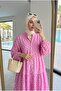 Women's Polka Dot Layered Hijab Dress (Unlined) - 2