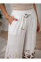 Leopard Pattern Linen Belted Trousers Standard Size 38 44 Size Compatible - 3