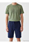 Green Regular Fit Printed Men's Shorts Pajama Set - 3