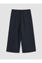 Alita City with a Difference in Color, Lcwaikiki Basic Navy Blue Diving Fabric Plain Standard & Regular Women's Capri - 6