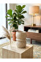 Natural Travertine Decorative Cube Vase and Countertop Box (20X15 cm) - 2