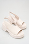 Stella Ecru Women's Genuine Leather Daily Comfortable Sole Sandals