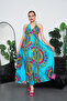 Long Oversized Dress with Halter Neck Detail and Backless Slit - 4