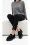 Luxa Women's Black Suede Buckle Detailed Moccasin Casual Loefer 3 cm - 2